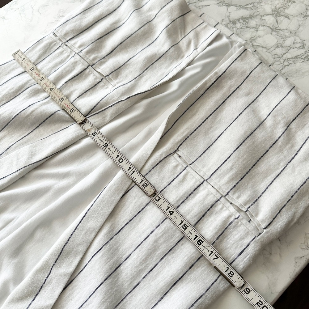 Abercrombie & Fitch Linen Pinstripe Long Sleeve White Blazer Womens Size Small - Picture 12 of 14